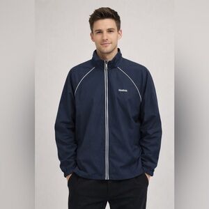REEBOK Windbreaker Women's Warm Up Track Jacket Full-Zip Blue Size S